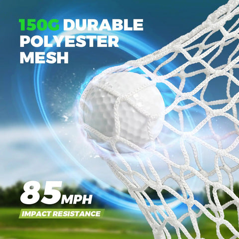 All In One Golf Practice Net Set 10 By 7 Foot With Tri Turf Mat net impact resistance and durable polyester mesh detail