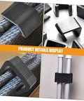 Hella Secure 50 Pack Rattan Wicker Furniture Connectors Heavy Duty Plastic Patio Chair Clips shown securing wicker and metal frames.