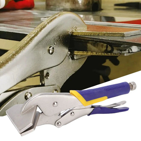 Sturdy 10 Inch Locking Pliers Made From Carbon Steel With Anti Slip Rubber Handles and Adjustable Screw for tight clamping pressure.