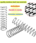 10 Piece Stainless Steel Compression Springs Set with 1.2mm Wire Diameter, 8mm OD, 35mm Length, corrosion resistant