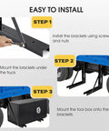 Heavy Duty Underbody Truck Tool Box Mounting Brackets Kit Set of 2 bolted formed steel brackets installation steps