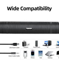 USB Computer Speakers With 3.5mm Aux, Wired USB Powered Sound Bar With Colorful LED Lights And Switch Button compatibility details