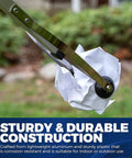 Side view of 32 Inch Reacher Grabber Tool Set 2 Pack Lightweight Durable Folding Claw holding paper outdoors