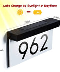 Solar Powered Address Plaque For Home With LED Night Light Outdoor Waterproof Address Sign 3000K Warm White Auto Sensor
