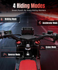 Dashboard view of Electric Dirt Bike With Mid Drive 5500 Peak Power, 50 Mph Ebike, 4 riding modes, digital display