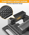 Heavy Duty Drill Press Vise For Bench Table Clamp, 3 Inch Jaw, 3.2 Inch Opening, 3.1 Inch Jaw Width, All American Tough As Nails Precision Grip For Drill Press Tables, Ideal For DIY Projects And Precise Drilling, close-up jaw grip