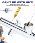 Premium Pro Grade Torch Tip Cleaner And Carburetor Cleaning Kit Stainless Steel Heavy Duty Set With Nylon Tips shown in use