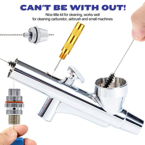 Premium Pro Grade Torch Tip Cleaner And Carburetor Cleaning Kit Stainless Steel Heavy Duty Set With Nylon Tips shown in use