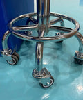 Heavy Duty Rubber Swivel Caster Wheels Set Of Five Silent Furniture Casters With M10 And M12 Threaded Stems 1.5 Inch on a cart base.