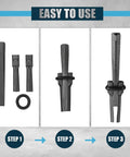 Heavy Duty Rock Splitting Wedges With Rotary Hammer Drill Bit Tough As Nails Steel Build, user steps for masonry tool kit set.