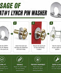 Easy Change Quick Hitch Replacement Hardware Kit For 3 Point Hitch Cat 1 Implements Ready Carbon Steel Lynch Pin Washers Versatile Bushings Built Tough For Smooth No Fuss Alignment And Quick Hitch Operation CAT#1 lynch pin washer in use