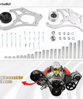 LS Air Conditioner Bracket Kit For Sanden 508L And 709 Fits Camaro LS Engines And Truck Water Pumps Belt Tensioner Compatible Easy Install Plug And Play components and installation diagram