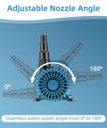 Adjustable nozzle angle showing 180° on Workhorse High Flow Pond Pump 1600 GPH With 14 Ft Lift, 100W Submersible Water Pump
