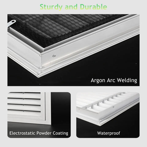 Detail of Rock Solid Universal Metal Access Panel Slick Louvered Inspection Door For Hvac Ducts with durable aluminum frame.
