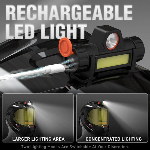 Smart Auto Shade Welding Helmet With Led Light, 180 Degree Wide View, featuring rechargeable LED light attachment