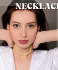 Woman wearing a necklace showcasing colorful beads; part of 200 Piece Mini Crown Charms For Jewelry Making Colorful Gold And Silver Mixed Metals Large Hole Spacer Beads Bulk Pack For DIY Crafts And Jewelry Projects Great For Bracelets Necklaces And Earrings