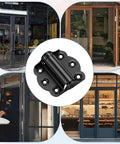 Heavy Duty Stainless Steel Screen Door Hinges 2 Pack Built to Last Adjustable Self Closing Spring Loaded Black Finish