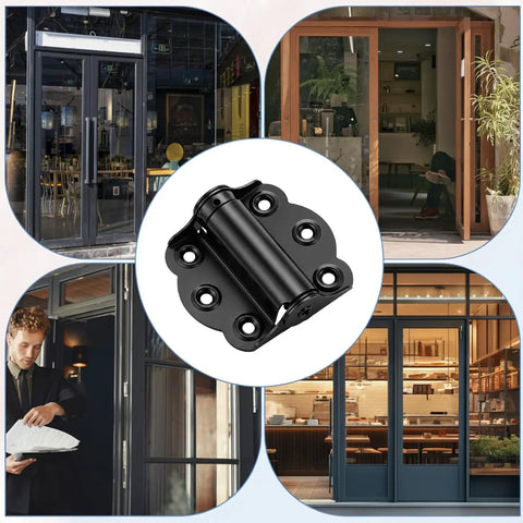 Heavy Duty Stainless Steel Screen Door Hinges 2 Pack Built to Last Adjustable Self Closing Spring Loaded Black Finish