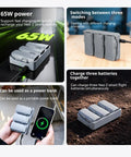 Drone Battery Charging Hub For Neo 2 Drone Batteries With Fast Charge Multi Battery Management Flight Ready Storage Portable Power Station For Quick Recharges And Smooth Deploys showing multiple charging modes and portable power bank feature.
