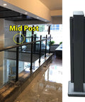 Sleek Matte Black Stainless Steel Glass Railing Post 59 Inch U Channel Balustrade Spigot displayed in interior setting.