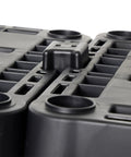 Go To Light Duty Storage Shelves With Ventilated 4 Shelf Rack For Home Garage Basement And Laundry Connects With Multiple Units For Expansive Organization Sturdy Black Shelving Unit For Flexible Storage, close-up of black plastic connectors