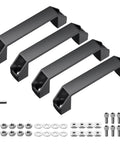 4 Pack 3030 Aluminum Handle Set With 120mm Hole Distance And Rectangular Industrial Pull Handles For 30 Series European Standard Aluminum Extrusion Profiles Black Finish Includes 8 T Groove Nuts 8 M6 Screws 8 Nuts 8 Washers And 5mm Wrench