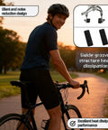 Cyclist on road bike with All Weather Road Bike Caliper Brake Pads 4 Piece Set and C-type caliper system close-up