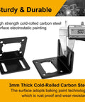 durable DC motor mounting bracket made of 3mm cold-rolled carbon steel with protective electrostatic painting
