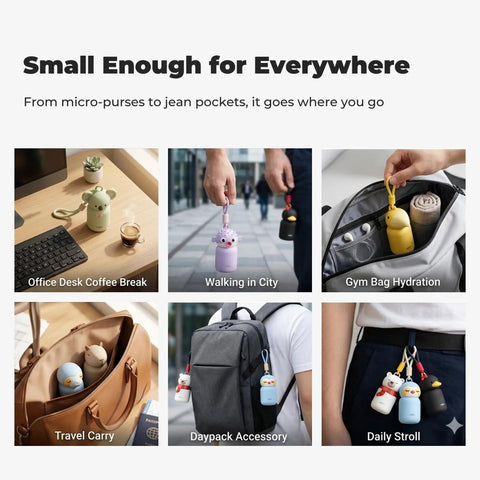 Snag This On The Fly Mini Insulated Water Bottle Featuring Double Wall Vacuum Seal Technology, Portable Coffee Cup And Travel Tumbler, Adorable Capybara Print bag carry in various everyday situations.