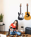 Auto Lock Guitar Wall Mount With Black Walnut Wood Hanger Sturdy Wall Holder For Classical Acoustic Electric Guitars And Bass