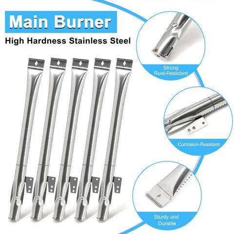 Five Pack Stainless Steel Burners With Heat Plates And Electronic Igniters Replacement Kit For 7200888 7200888N And 7200830H