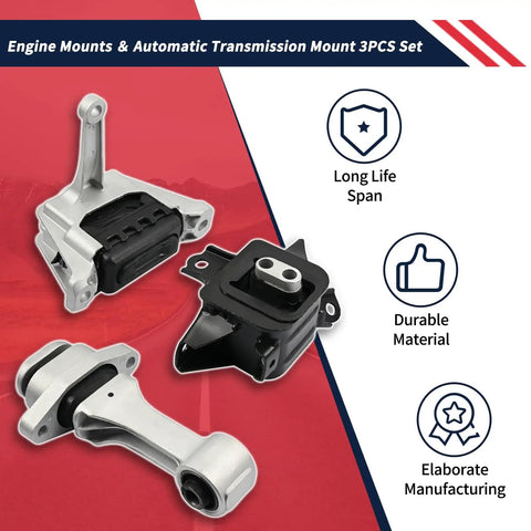 Engine Mounts And Automatic Transmission Mounts Three Piece Set For Hyundai Elantra 2021 2022 2023 2.0L Includes Trans Mount Bracket Side Mount And Torque Arm Built To Last Rock Solid. three-piece silver mount set