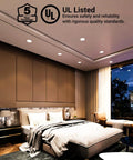 Bedroom with Six Pack 6 Inch Recessed Lighting Housing For New Construction Air Tight IC Rated Hardwired UL Title 24 Compliant