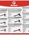 Image showing caulk gun models including Extreme Duty 9 Inch Caulk Gun Workhorse With 26 To 1 Thrust Ratio And 950 Lb Force.