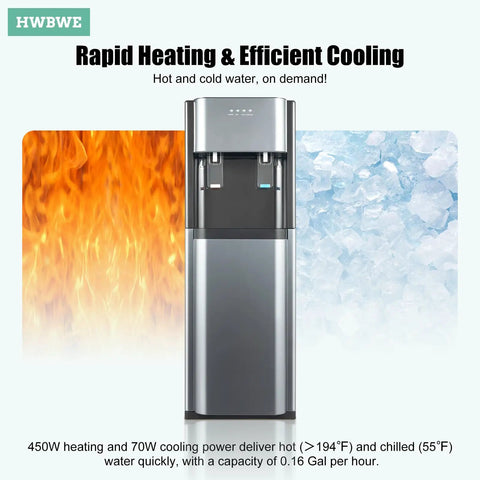 Bottom Loading Water Cooler Dispenser With No Heavy Lifting Three Temperature Settings For 5 Gallon Bottles Hot Cold And Room Water