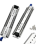 Heavy Duty Side Mount Locking Drawer Slides With Full Extension, 1 Pair, Smooth Ball Bearing Action For RV Cabinets, Trucks, And Industrial Drawers, No Hassle Install And Unobstructed Access To Back Items; side view with screws