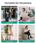 Underseat Carry On Luggage With Wheels 16 Inch Compact Travel Case For Women Lightweight Brown Underseat Suitcase for various travel occasions