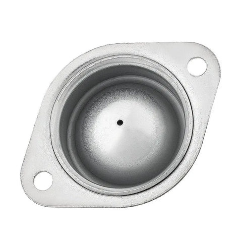 Straight Up Heavy Duty 1 1 4 Inch Ball Transfer Unit With Carbon Steel Housing shown from above, featuring a round, metallic design.