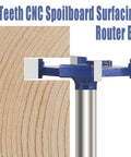 CNC Spoilboard Surfacing Router Bit With One Quarter Inch Shank Four Wing Carbide Rabbet Slot Cutter For Woodworking Slab Flattening