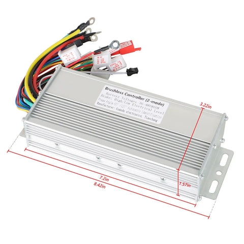 Brushless DC Motor Speed Controller Box 2-Mode Replacement For Electric Bicycle Scooter 36-48V 800W Square Wave, aluminum casing