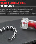 Replacement Chain And Ball Set For Wakit Grinder RollBotz, stainless steel ball and chain next to electric grinder, focus on durability.