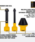 Must Have Conduit Line Puller Attachment Kit For Wet Dry Vacuum Accessories Featuring Flexible Rubber Seals that fit 1/2 to 4 inch conduit sizes.