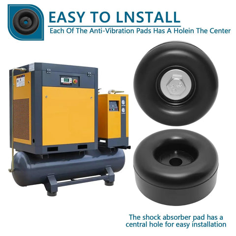 Beefy Heavy Duty Rubber Anti Vibration Foot 1 X 2 Point 5 Inch Shock Pad for Air Compressors, focus on hole design