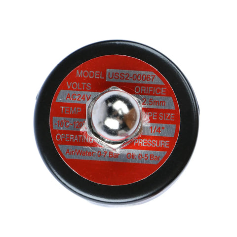 Top view of One Quarter Inch Stainless Steel Electric Solenoid Valve 24VAC Normally Closed Viton Seals For Water Air And Fuel