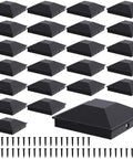 Top Shelf Black Metal 4X4 Post Caps For Deck Railings And Wooden Fences Snug Fit On 3.5 Inch Posts comes with screw kit