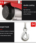 Heavy Duty Electric Lifting Hoist With Wireless Remote Control Supports Up To 400 Kilos And Dual Mode Speed Or Power for double cooling and forged hook features.