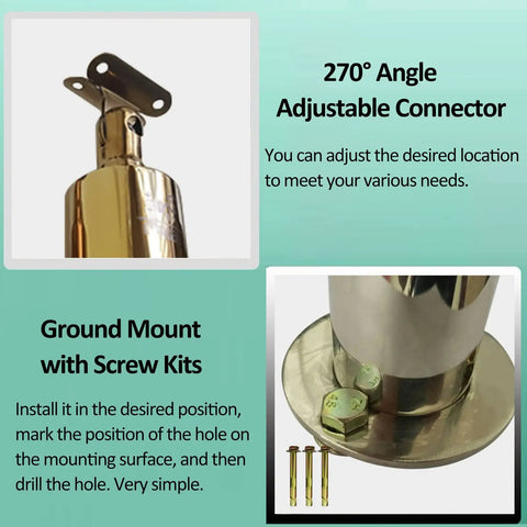 Heavy Duty Clear Acrylic Railing Posts And Balustrade Spindles for Decks Patios and Pools with Ground Mount Screw Kits adjustable connector and floor mount.