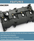 Bolt-On Valve Cover Replacement Kit With Gasket Bolts And Oil Filler Cap For 2013-2018 Nissan Altima, front view