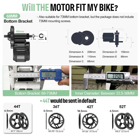48V 750W Mid Drive Ebike Conversion Kit With CAN Bus And DPC080 Display 44T Chainring Powerful BBS02B Motor For Mountain And Road Bikes Easy Plug And Play Upgrade For Faster Hills And Smoother Acceleration