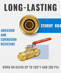 Half Inch No Lead Brass Push To Connect Ball Valve Water Shut Off For PEX Copper CPVC PE RT Plumbing With Disconnect Clip